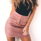 Laced Suede Mini Skirt