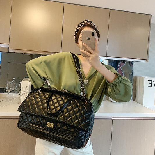 Lattice Leather Travel Bag