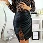 High Waist Zip Leather Skirt