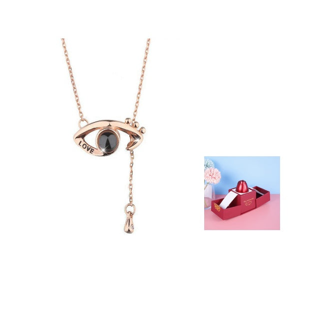 Coffret cadeau de bijoux en métal rose pour la Saint-Valentin, collier pour mariage, petite amie, cadeaux