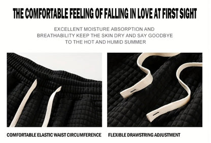 Men's Casual Loose Striped Webbing Trendy Plaid Sports Shorts