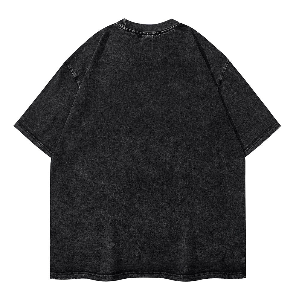 t-shirt lion dreadlocks vue arrière en noir avec manches courtes et style décontracté
