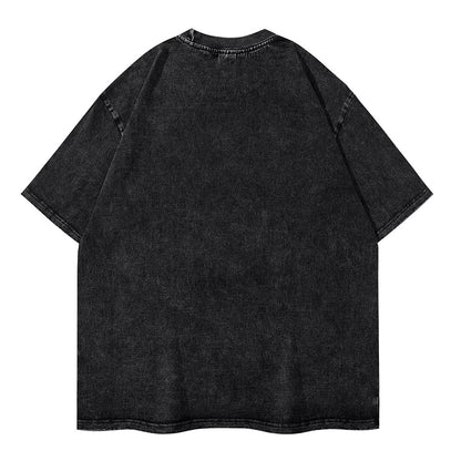 t-shirt lion dreadlocks vue arrière en noir avec manches courtes et style décontracté