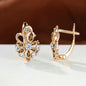 Rose Ring Colorful Flower Drop-shaped Zircon Earrings