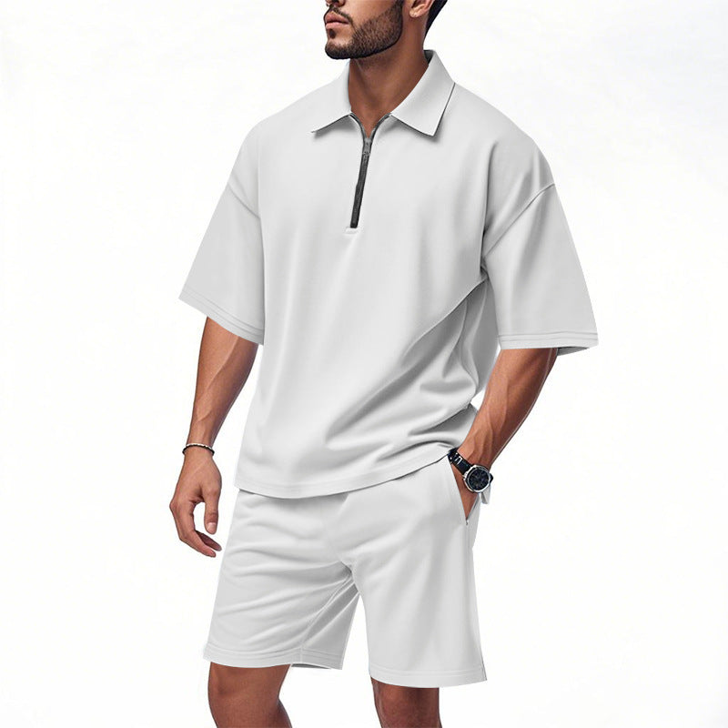 Costume à revers pour homme, ensemble deux pièces d'été ample