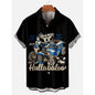 Chemise imprimée 3D homme avec design de voiture vintage et motif rétro.