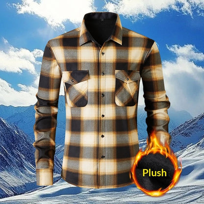 Mens Fashionable Casual Cotton-Quilted Long-Sleeve Cardigan