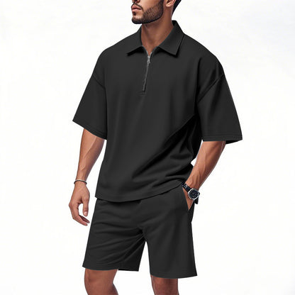 Costume à revers pour homme, ensemble deux pièces d'été ample