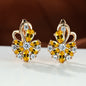 Rose Ring Colorful Flower Drop-shaped Zircon Earrings