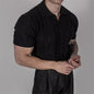 Men's Hollowed-Out Ice Silk Polo Shirt With Lapel Collar