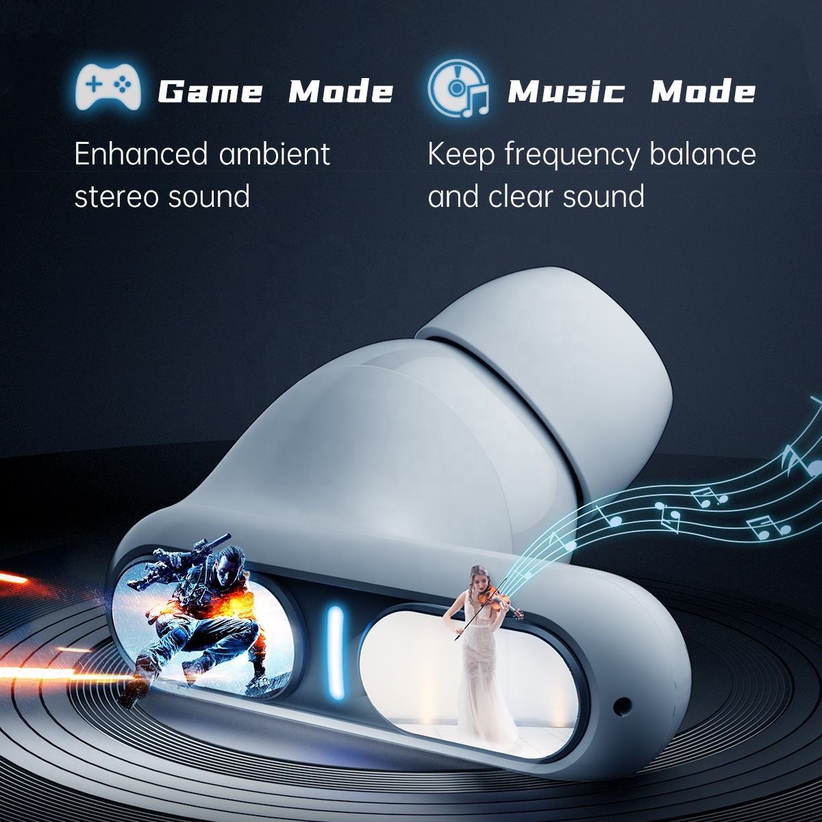 Casque de jeu Langsdom, écouteurs Bluetooth avec micro, basses