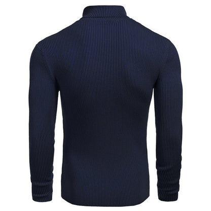 Pull à manches longues à col roulé slim pour homme