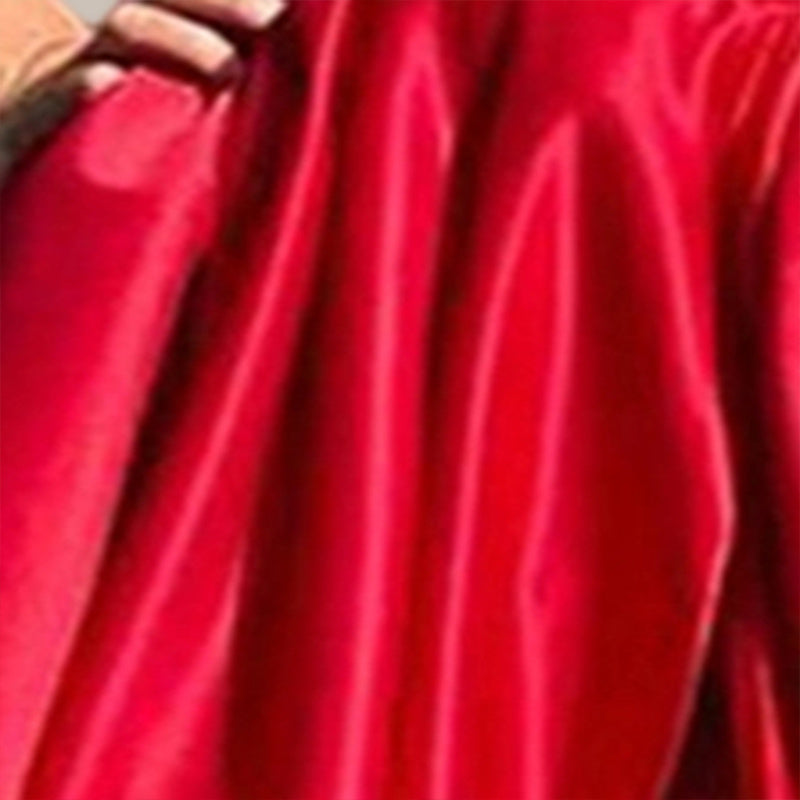 Women's Solid Color Strapless Evening Gown, High Slit Ruched Bust And Flared Skirt For Banquet & Formal Events