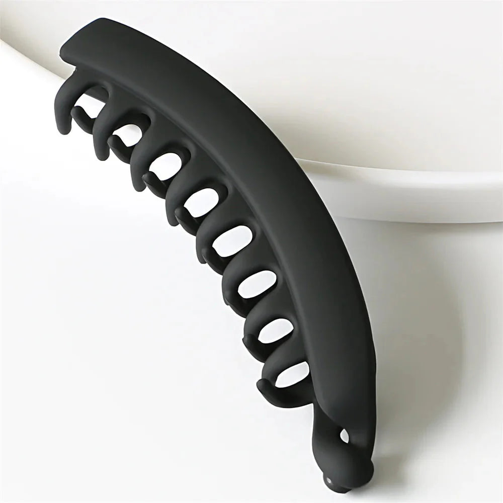 barrettes cheveux banane couleur unie clip noir en plastique de haute qualité pour coiffures féminines
