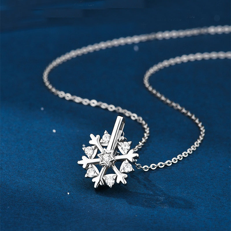 Collier pendentif diamant flocon de neige