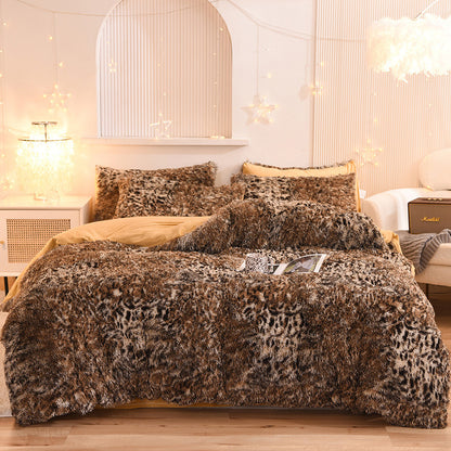 Housse Couette Luxe Fleece Mink Velvet Épaisse Hiver – Queen King Chaude Douillette Sherpa Réversible
