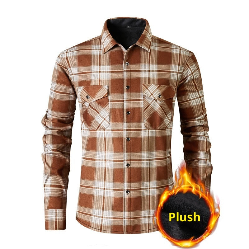 Mens Fashionable Casual Cotton-Quilted Long-Sleeve Cardigan