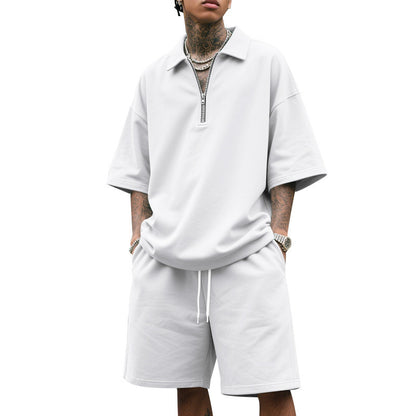 Costume à revers pour homme, ensemble deux pièces d'été ample