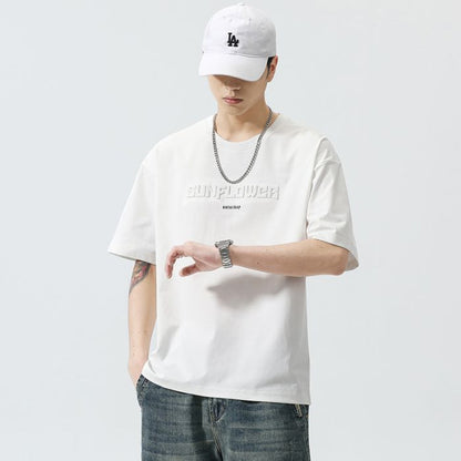 Trendy Loose-fitting Versatile Heavyweight Short-sleeve T-shirt For Men
