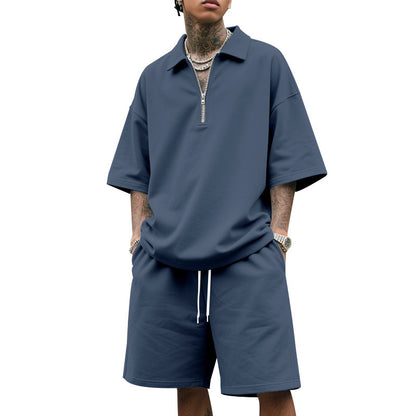 Costume à revers pour homme, ensemble deux pièces d'été ample