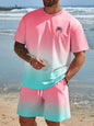 t-shirt homme rapide séchage ensemble pour homme, couleur dégradée, idéal pour la plage et les activités sportives