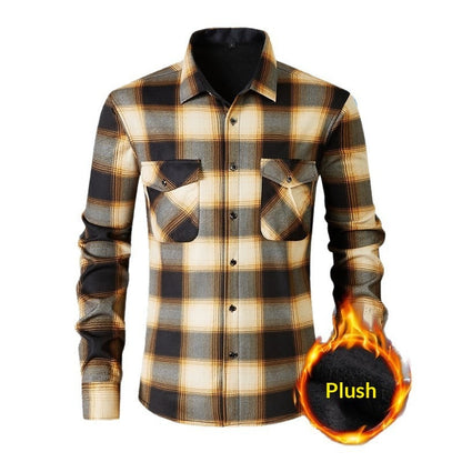 Mens Fashionable Casual Cotton-Quilted Long-Sleeve Cardigan