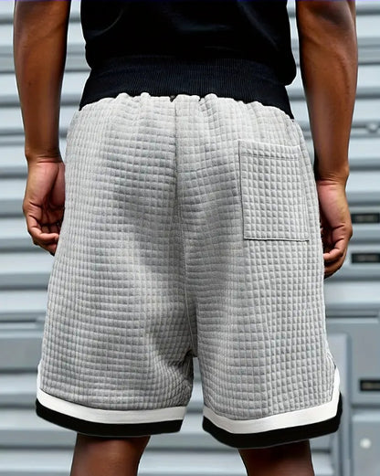 Men's Casual Loose Striped Webbing Trendy Plaid Sports Shorts