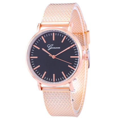 Geneva montre cadran plaque maille ceinture femme minimaliste mince