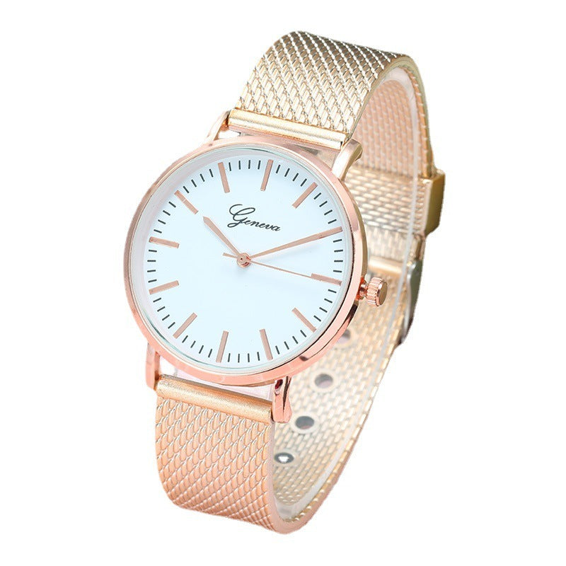 Geneva montre cadran plaque maille ceinture femme minimaliste mince