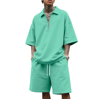 Costume à revers pour homme, ensemble deux pièces d'été ample