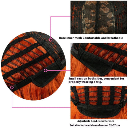 Perruque Synthétique Femme Frange Ondulée Longue