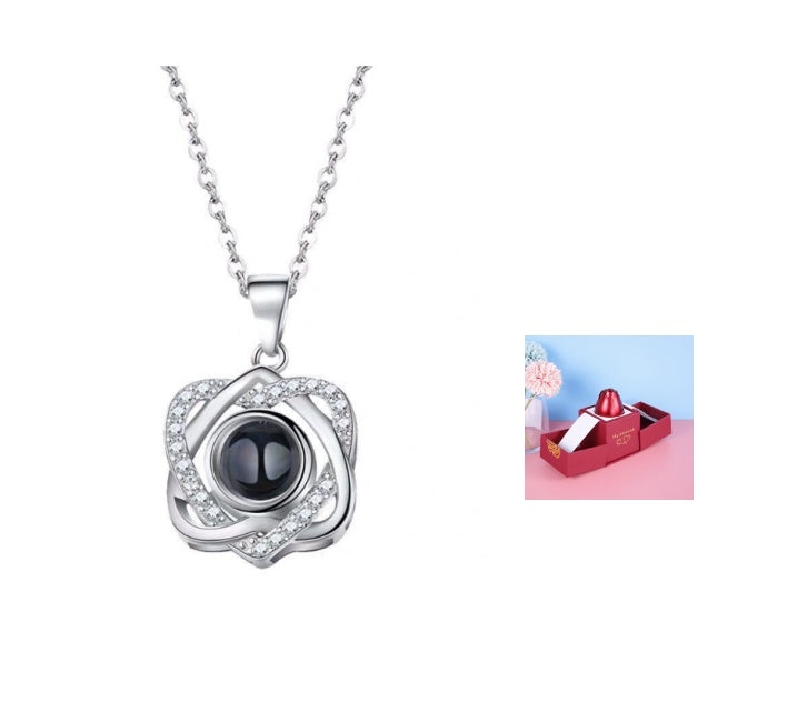 Coffret cadeau de bijoux en métal rose pour la Saint-Valentin, collier pour mariage, petite amie, cadeaux