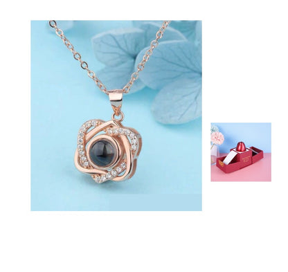 Coffret cadeau de bijoux en métal rose pour la Saint-Valentin, collier pour mariage, petite amie, cadeaux