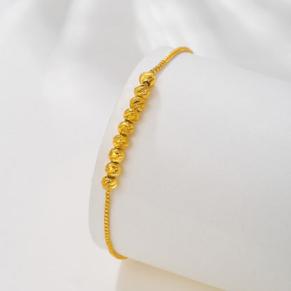 1 bracelet en corde de traction en or, perle de fleur tendance, bracelet porte-bonheur pour femme