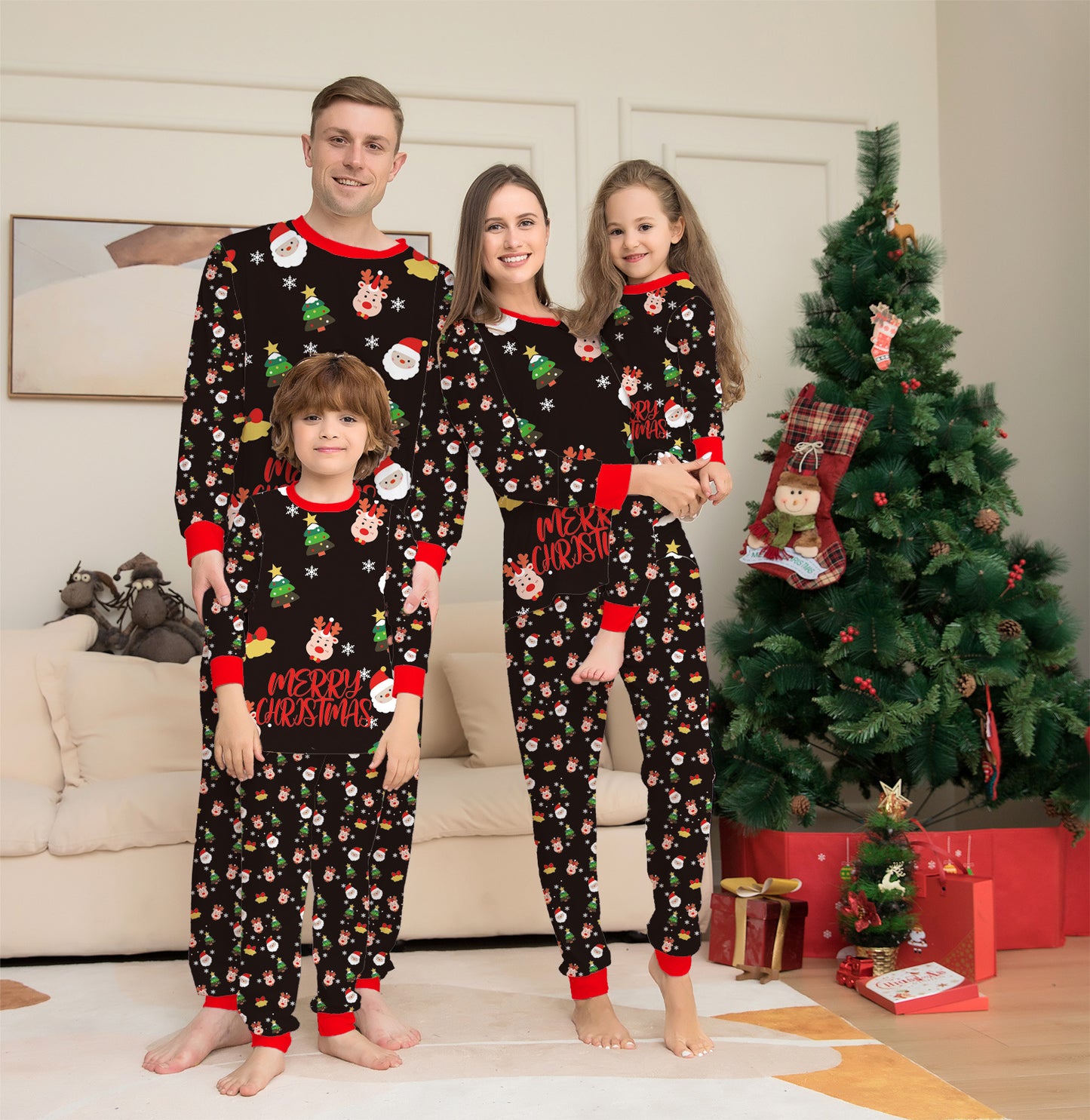 pyjamas de Noël, famille