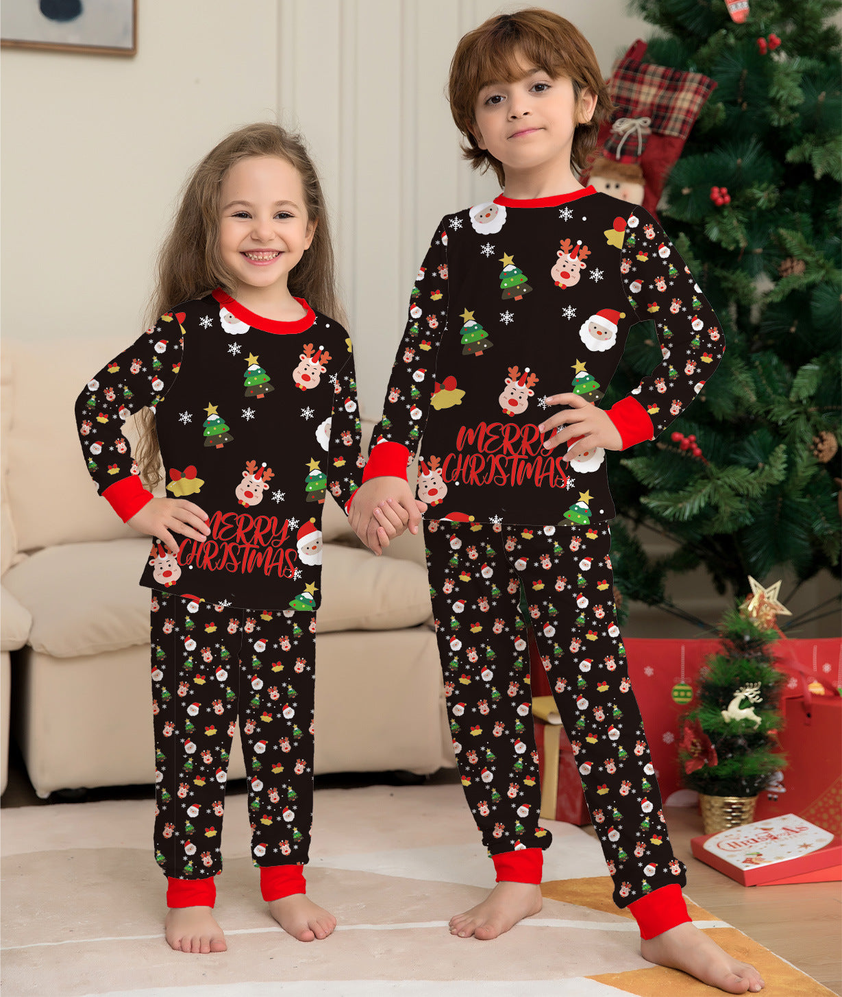 pyjamas de Noël, famille