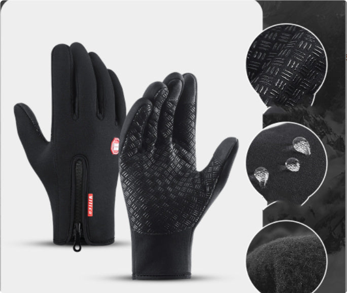 Hiver Gants Écran Tactile Équitation Moto Coulissante Étanche Gants De Sport Avec Polaire