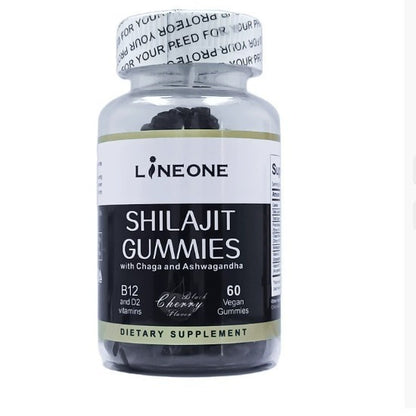 Gummies Mineral Shilajit bio avec vitamines B12 et D2, 60 gommes véganes, supplément alimentaire.
