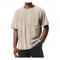 Retro Washed Pocket 3D Digital Print All-Match Crew Neck Short-Sleeve T-Shirt