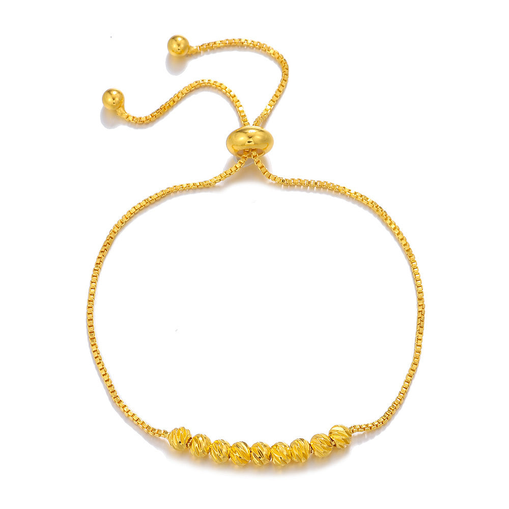 1 bracelet en corde de traction en or, perle de fleur tendance, bracelet porte-bonheur pour femme
