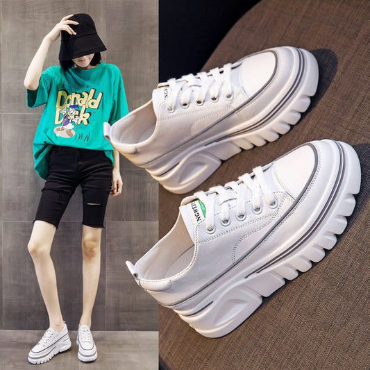 Height Increasing Insole Platform White Shoes