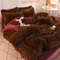 Housse Couette Luxe Fleece Mink Velvet Épaisse Hiver – Queen King Chaude Douillette Sherpa Réversible